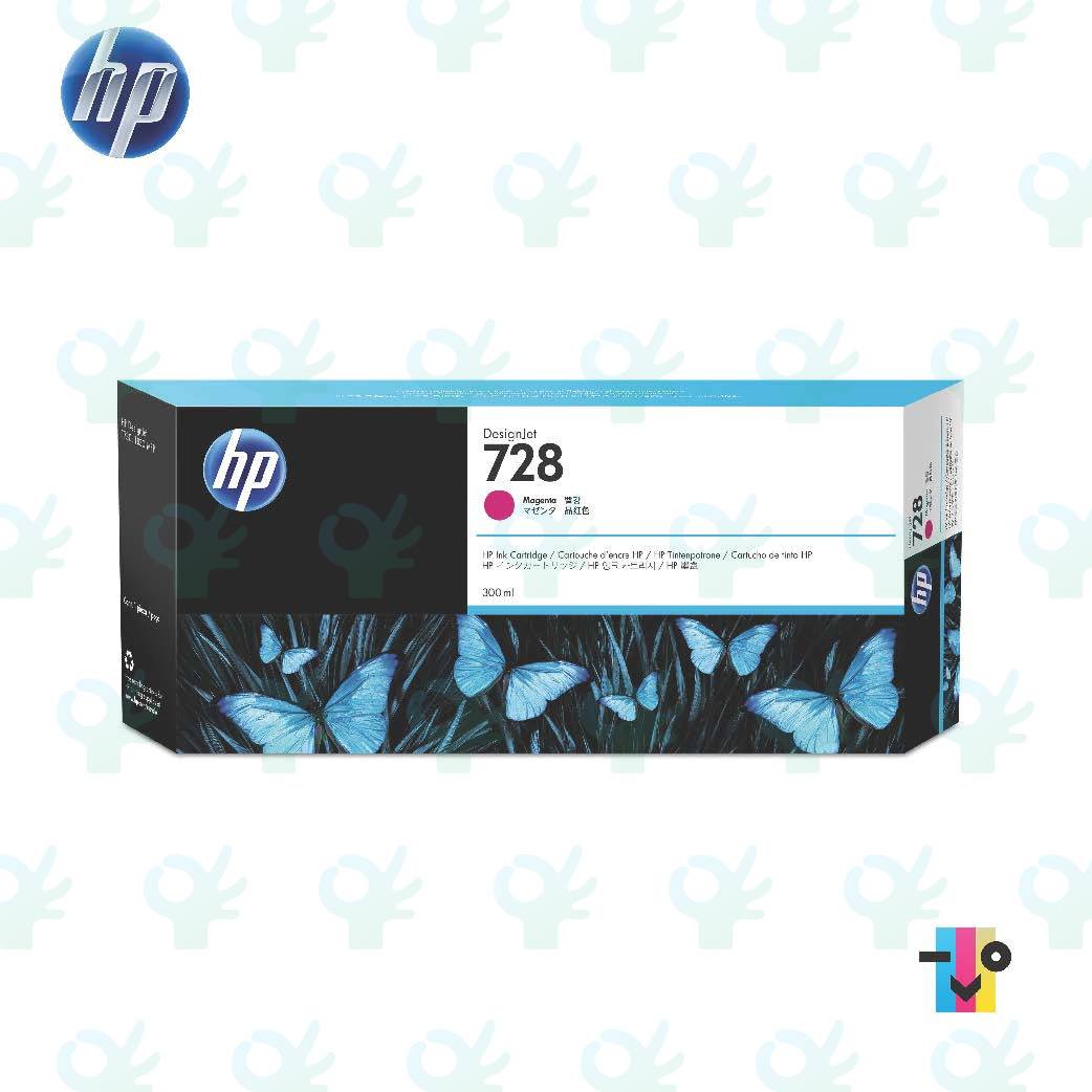 HP 728 Designjet Ink Cartridge 300ML - F9K17A / F9K16A / F9K15A